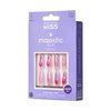 KISS Majestic Press On Nails, Nail glue included, Lovely Bubbly', Pink, Long Size, Coffin Shape, Includes 30 Nails, 2g glue, 2 Prep Pads, 2 of 24 Adhesive tabs, 2 manicure sticks, Mini file