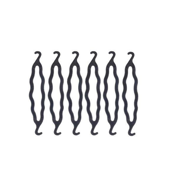 6 Pieces Black Plastic Hair Donut Bun Maker Hair Twist Braid Bud Hair Curler Magic Hair Styling Accessory