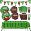 74Pcs Football Party Decorations Supplies Super Bowl Party Decoration Set Include Dinner Plates, Dessert Plates, Napkins, Cups, Banner and Tablecloth Football Birthday Party Favors Kit