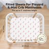 Pack and Play Sheets Fitted, 2-Pack Mini Crib Sheets - Pack N Play Sheets, Organic Fitted Crib Sheet for Pack and Play Mattress, Playard Baby Crib Sheets, Crib Sheets Neutral for Boys (Dreamland)