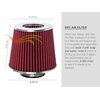 RED 3" 76 mm Inlet Cold Air Intake Cone Replacement Performance Washable Clamp-On Dry Air Filter