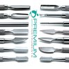 PREMIUM INSTRUMENTS Cuticle Pusher Cutter - Professional Grade Stainless Steel Cuticle Remover and Cutter - Durable Manicure and Pedicure Tool - for Fingernails and Toenails - Set of 7