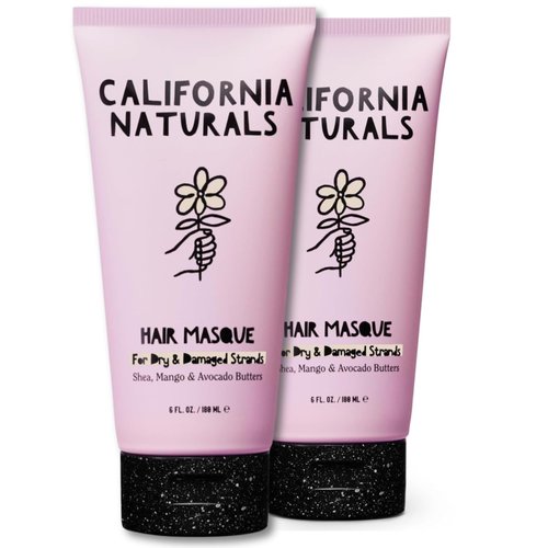 California Naturals Hair Mask Duo, Deep Conditioner with Shea Butter for Dry, Damaged Hair, Natural, Vegan, Paraben Sulfate Free, Hydrating and Conditioning, For Curly, Frizzy, All Hair Types, 6 fl oz