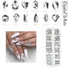 qiipii 120Pcs White Nail Rhinestones Crystal Clear 12 Shapes Big Gems Flatback Rhinestones K9 Glass Stones Nail Art Diamonds Crystals jewels Nail Charms for Arylic Nails Face Eyes Makeup DIY Crafts