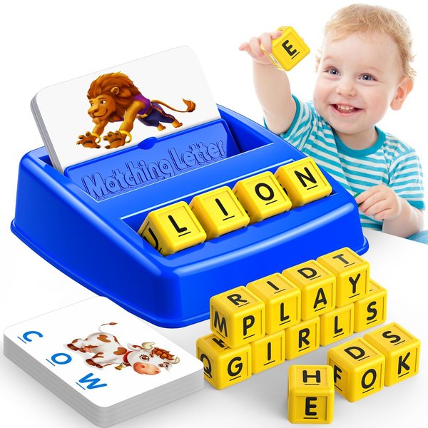 Easter Basket Stuffers Toys for 3-5 Year Olds Boys,Educational Toys for Kids 5-7 Spelling Games for Kids Ages 4-8 Matching Letter Games for 3-8, Learning Toys for Kids Ages 4-8 for Kids Birthday Party