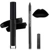 DuoZeng Black Matte Liquid Lipstick,2 Pcs Lip Liner and Lipstick Set,Black Lip Stain Gloss Long Lasting Waterproof Lipgloss High Pigmented Smudge Proof Matte Lipstick Black Lip Liner Lip Makeup Set