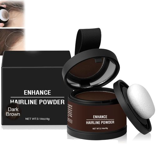 Hairline Powder,Enhance Hairline Powder, Hairline Powder Instantly Conceals Hair, Root Touch Up Hair Powder (Dark Brown, Medium)