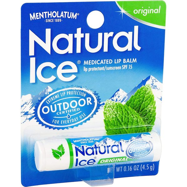 Mentholatum Natural Ice Medicated Lip Protectant SPF 15, Mentholatum 0.16-Ounce Tubes (Pack of 12)