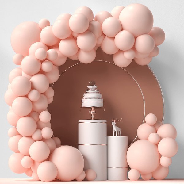 Pastel Orange Balloons 84 pcs Peach Balloons Garland Arch Kit 5 inch +12 inch +18 inch Pastel Orange Balloons Happy Birthday Balloons Baby Shower Decorations Wedding Balloons