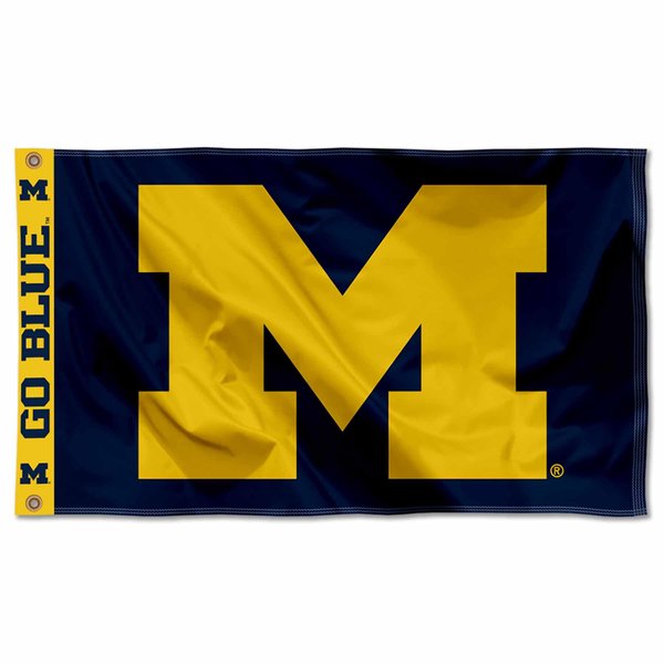 College Flags & Banners Co. Michigan Team University Wolverines Printed Header 3x5 Foot Banner Flag