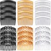 WILLBOND 24 Pieces French Side Hair Comb Clip Set Plastic Twist Comb Hair Clip Combs Accessories with 11/23 Teeth French Hair Side Combs for Girls Women (Black, Transparent, Brown)