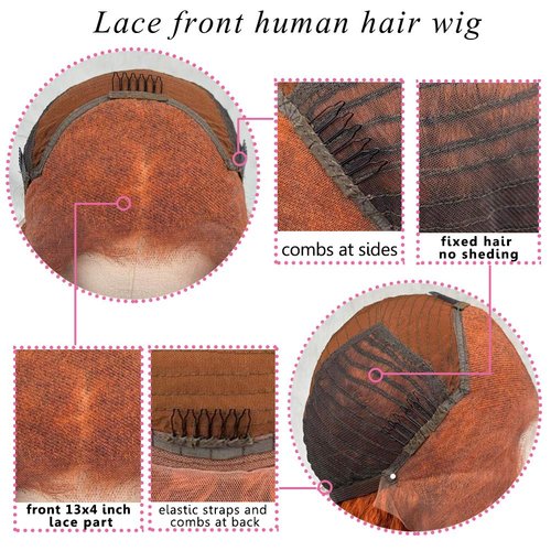YMS Orange Ginger Wigs for Black Women Human Hair 150% Density Lace Front Wigs Human Hair Glueless Wigs Human Hair Pre Plucked (22 Inch,Orange Ginger)