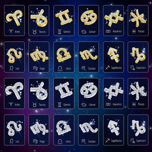 48 Pcs Zodiac Nail Charms Zodiac Sign Charms for Nails 3D Rhinestone Jewelry Nail Art Nail Charms DIY Horoscope for Jewelry Making Nail Necklace Bracelet Earrings Crafts Supplies (Gold, Silver)