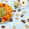210 Pieces Bears with a Heart CutOut Confetti Baby Shower Cream Brown Paper Confetti Sprinkles Bear Table Confetti for Boy Girl Home Party Table Decorations