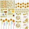 Erweicet Sunflower Party Favors 72 PCS Slap Braclets Temporary Tattoos DIY Stickers Keychains Straws Gift Bags for Summer Autumn Sunflower Theme Party Baby Shower Goodies Bag Filler