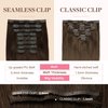 GOO GOO Clip in Hair Extensions Real Human Hair, 14inch 130g 9Pcs, 4A Chocolate Brown, Remy Human Hair Extensions Clip ins for Women, Natural Human Hair