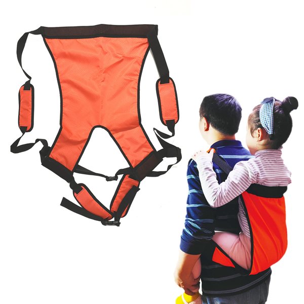 Lightweight Kids Carrier Belt Hiking Back Pack Belt Outdoor Children Lift Sling for Transferring Children to Car,Wheelchair,Vehicle,Bed,Chair (Orange)