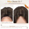 RUWISS Human Hair Topper Crown Topper Hair Pieces for Women Short Wiglet Topper for Thinning Hair 6 * 9CM Silk Base 100% Real Human Hair Clip in Topper No Bangs 14Inch 33g（Dark Brown）