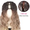 Oseti Highlight V Part Wig Ombre Upgrade Glueless U Part Wig Clip in Hair Extensions Synthetic Half Wig for Black Women Long Brown Blonde Hair Replacement Wigs for White Women (T4/33/15#)