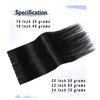 Tape in Hair Extensions Human Hair 100% Remy Real Hair, 16 Inch Jet Black 30g 20pcs Hair Extensions Real Human Hair, Natural Seamless Long Silk Straight