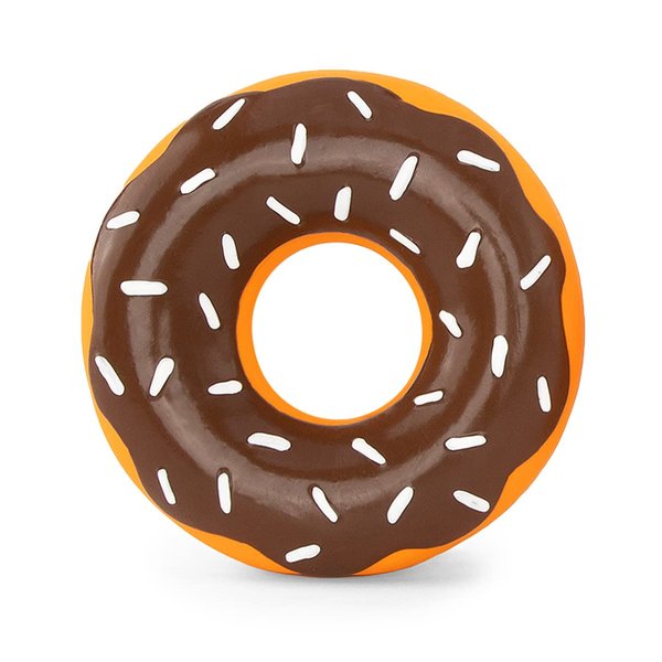 ZippyPaws Latex Donutz, Durable Dog Toy for Interactive Play, No Stuffing - Chocolate