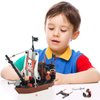 BRICK STORY Pirate Ship Building Blocks with 3 Mini Toy Figures, Boat and Ship Model Pirate Toys Building Kit Pirate Adventure Toys Sets Building Bricks Gifts for Boys Girls Age 6-12 and Up, 167pcs