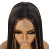 Straight Synthetic Lace Front Wigs for Women 28 Inch Middle Part Wig Blonde Mixed Brown Colored Wig Hightlight Long Wigs (28 Inch Straight Wig Brown Mixed Blonde)