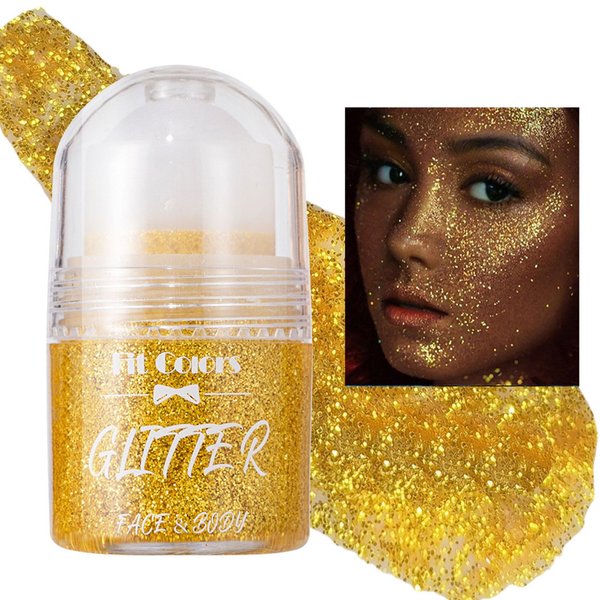 Body Glitter Roll on Festival Glitter Gel Makeup for Hair Face and Body Color Changing Glitter Gel Rave Party Makeup 25ml Gold
