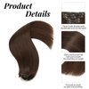 Moucyo Clip In Hair Extensions 7pcs/120g, 100% Remy Clip In Hair Extensions Real Human Hair 16 Inch, 16clips Seamless Clip In Hair Extensions for Women (16inch, Dark Brown)