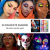 BEUSELF DE'LANCI Highly Pigmented La Catrina Neon Eyeshadow Palette,54 Colors Matte Shimmer Glitter Vibrant Blacklight Makeup Palettes Glow In The Dark Makeup, Blendable Waterproof Rainbow Uv Makeup