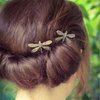 ZHOUMEIWENSP 1pair Vintage Silver Dragonfly Hairpin Simple Hairpin Bridal Hairpin (Gold)