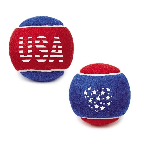 Grriggles Dog Tennis Balls Stars and Stripes Red White Blue USA 6 Pack Patriotic Dogs Toy