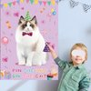 T-Antrix Pin The Hat on The Cat Party Games -Cat Themed Birthday Games for Girls with 21'' x 28'' Poster, Resuable Hats Stickers Carnival Party Supplies Kids Birthday Party Favor Sets