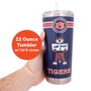 Desert Cactus Auburn University 22oz Rally Tumbler Tigers War Eagle Insulated Stainless Steel with Lid and Straw Reusable Double Walled Cup Hot and Cold Drinkware Full Color 22 Ounces (Blue)