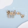 Chargances Bridal Flower Leaf Hair Comb Wedding Gold Crystal Hair Side Comb Fashion Flower Rhinestone Headpieces Wedding Prom Flower Girl Hair Accessories for Women and Girls