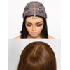 Nadula Hair Brown Yaki Straight Human Hair Glueless Wigs #4 Layer Cut Bang Wigs with 4x4Lace Closure Chocolate Brown Straight Wigs for Women No Glue No Gel Beginner Friendly 180% Density 18inch