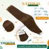 Easyouth Tape in Hair Extensions Human Hair Brown Tape in Extensions Human Hair Medium Brown Hair Extensions Tape in Remy #4 20Inch 50g 20pcs
