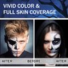 2PCS Black and White Body Paint, Lightweight and Refreshing Water Based Face Paint, Clown Makeup Black and White Face Paint Kit, Halloween and Day of the Dead SFX Skeleton Makeup