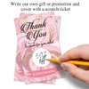 Haizct 50 Pack Thank You Blank Gift Certificate Scratch Off Cards for Small Business, Spa Beauty Makeup Hair Salon, Bridal Shower, Baby Shower, Country Wedding (Thank You CardH), Gold-GK093