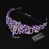 CIEHER Purple Crown Purple Tiara for Women Girls, Crystal Purple Crowns for Women Crown with 4 Hair Clips for Halloween Costume Party Prom, Purple Birthday Decorations