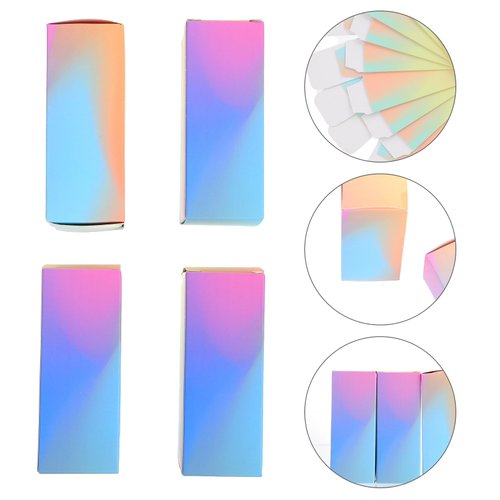 FRCOLOR 100pcs Box Diy Packing Box Small Container Pink Lip Stain Lip Gloss in Bulk Wrapping Paper Lipstick Wrapping Case Lip Gloss Packaging Empty Paper Lipstick Holder Label Pearlescent