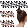 SHEHARUHI 20pcs Oval Snap Hair Clips for Women Water Drop Shape Clips Metal None-Slip Clips Black and Brown Women Girls Hair Accessories