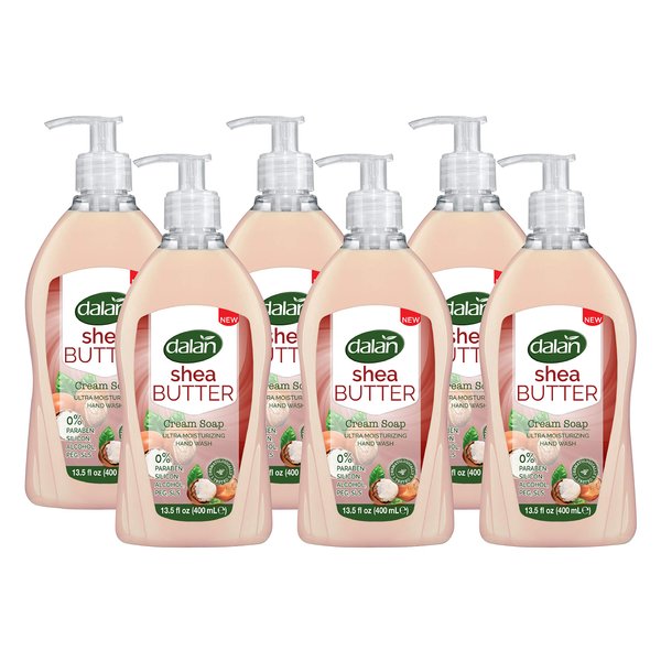 Dalan Shea Butter Cream Ultra Moisturizing Liquid Hand Soap for Normal and Dry Hands Fresh Clean and Soft Feeling (13.5 Fl Oz / 400 mL (Pack of 6))