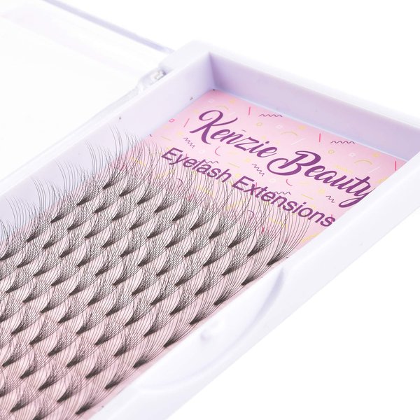 Kenzie Beauty Premade Fans Eyelash Extension 10D 0.07 C Curl Russian Volume Lash Extensions 8mm