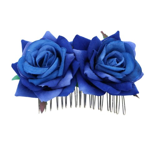 Gogogmee Girl Hair Clips Flower Hair Clips for Women Bride Headpieces for Wedding Floral Hair Headpiece for Brides Hair Accessories for Kids Womens Hair Clips Rose Fork Comb Miss