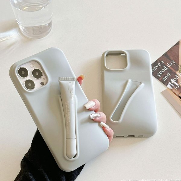 TRADAY Lip Gloss Phone Case Cute for iPhone 11 for Women Girls Protective Silicone Shockproof Slim Funny Stylish Phone Case Compatible with iPhone 11（Light Gray）