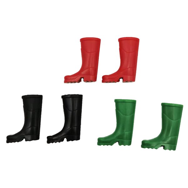 SXFSE Doll Accessories, Dollhouse Miniature Scene Model 3 Pairs Rubber Rain Boots Shoes Pretend Play Toy