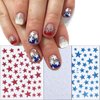 Stars Nail Art Stickers 3D Star Glitter Nail Design Decals Black White Gold Sliver Pink Red Stars Nail Stickers for Nail Art Supplies Independence Day Stars Charms Stickers for Nail Decoration-10 Pcs