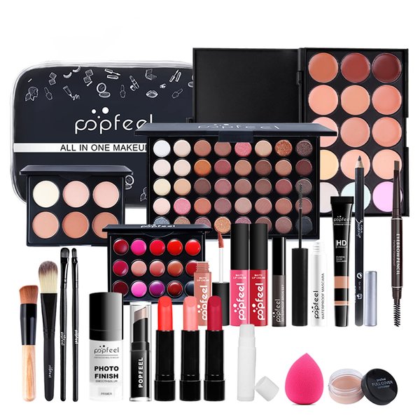MolPafe All-in-one Professional Makeup Set for Beginners, Cosmetic-Gift for Girl -Include Makeup Brush Set, Eyeshadow Palette, Powder puffs, Eyebrow Pencil, Mascara, Concealer, Lip Gloss Set -003
