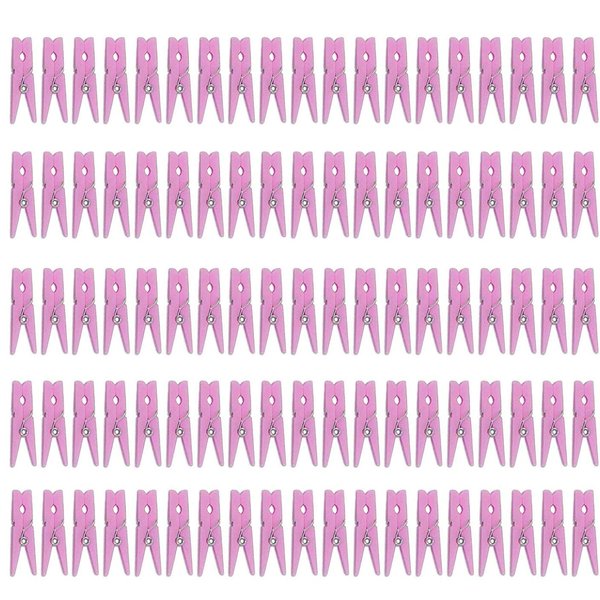 Tayarana 120 Pieces Mini Plastic Clothepins for Baby Shower Party Favors Decorations Supplies (Pink)